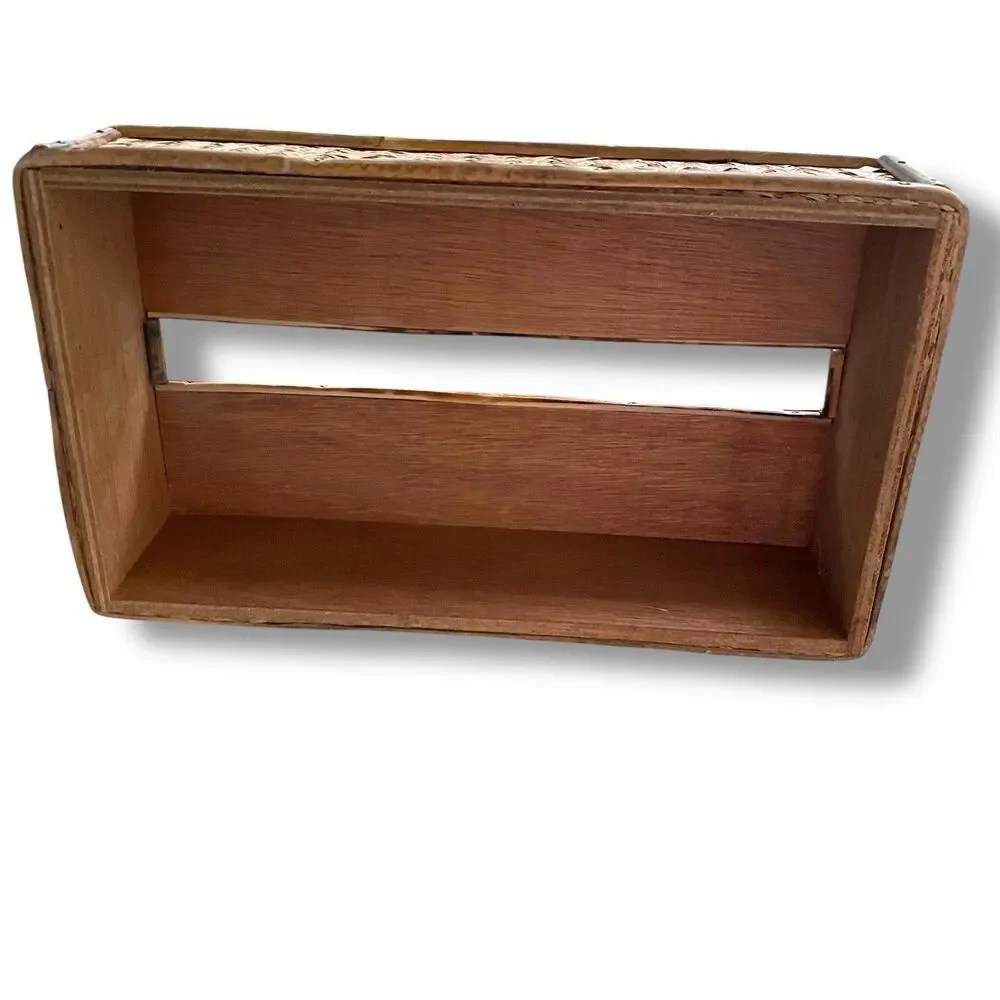 Vintage Bamboo & Rattan Tissue Box Holder Cover Neutral